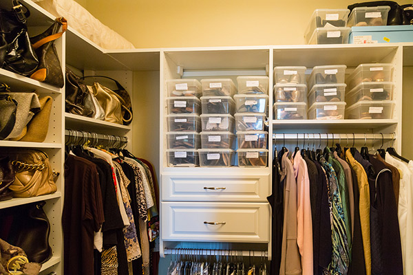 Image of an organized, custom closet.
